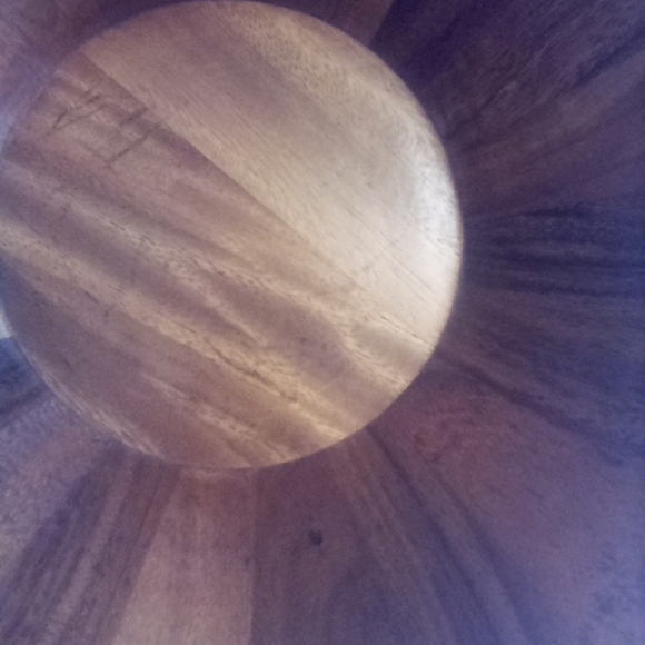 Large Wooden Bowl by Authentic Kitchen 12in diameter Beautiful Grain Lines